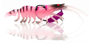 CHASEBAITS Flick Prawn Jnr 65mm Hook Size 2/0 3.5g Lead Weight - Pink Devil
